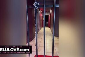 Lelu Love Femdom Pegging JOI Tease And Denial In Leather Boots And Cage With Huge Strap On