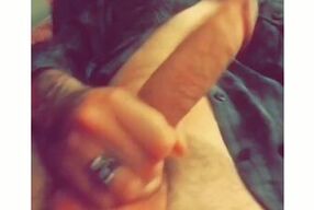 Bearded guy jacks off dick and moans deep