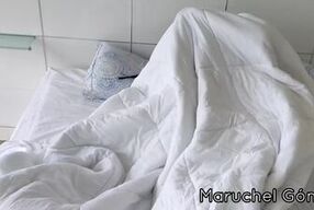 Stepmom fucks her stepson while dad is in the bathroom