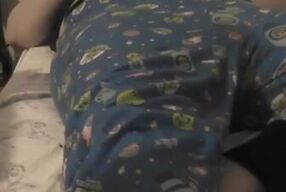Watch your cute adult baby girl snuggle up in bed 