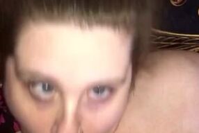 POV face fucking blue eyed PAWG, cover my tongue with your thick cum