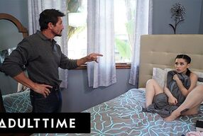 ADULT TIME - Stepdad Tommy Gunn Caught Teen Stepdaughter Aria Lee Playing With Her Pussy! FULL SCENE