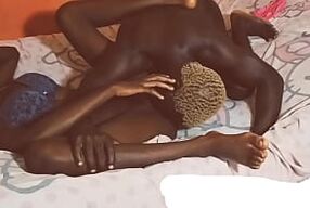 Young ebony slut gets a raw and wild pussy pounding from her horny black lover