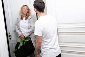 SHAME4K Boy lets moms sexy girlfriend take a shower at his place